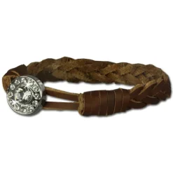 SilberDream Damen Lederarmband braun Glitzerverschluss Armband LAP522B
