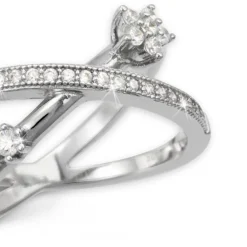 SilberDream Doppel Ring Zirkonia weiß Gr.52 925er Sterling Silber GSR400W52