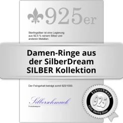 SilberDream Doppel Ring Zirkonia weiß Gr.52 925er Sterling Silber GSR400W52
