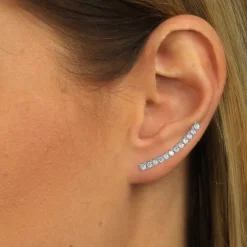 SilberDream Ear Cuff 12 kleine Zirkonias Ohrringe Ohrklemme 925 Silber GSO460W