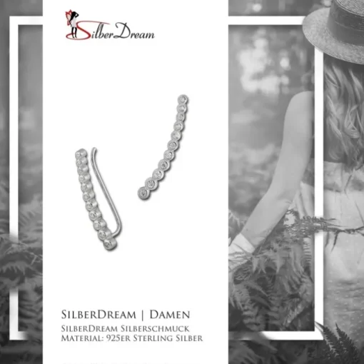 SilberDream Ear Cuff 11 kleine Zirkonias Ohrringe Ohrklemme 925 Silber GSO413W