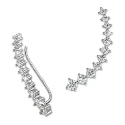 SilberDream Ear Cuff 11 Zirkonias Ohrringe Ohrklemme 925 Silber GSO415W
