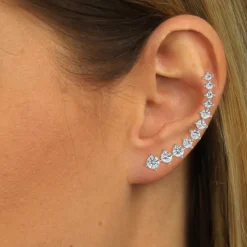 SilberDream Ear Cuff 11 Zirkonias Ohrringe Ohrklemme 925 Silber GSO415W