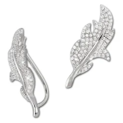 SilberDream Ear Cuff Blatt Zirkonia Ohrringe Ohrklemme 925 Silber GSO428W