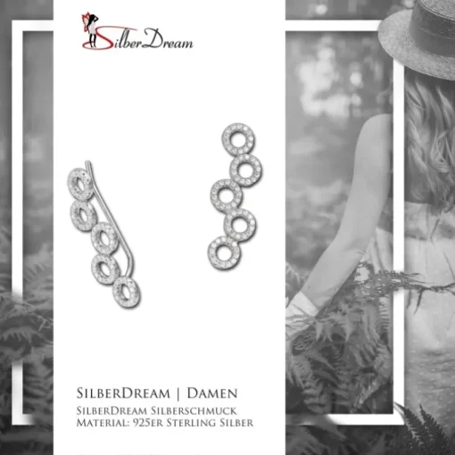 SilberDream Ear Cuff Circle Zirkonia Ohrringe Ohrklemme 925 Silber GSO424W