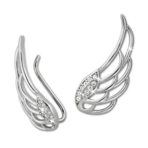 SilberDream Ear Cuff Flügel Zirkonia Ohrringe Ohrklemme 925 Silber GSO410W