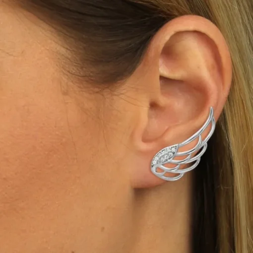 SilberDream Ear Cuff Flügel Zirkonia Ohrringe Ohrklemme 925 Silber GSO410W