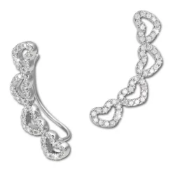 SilberDream Ear Cuff Herzen Zirkonia Ohrringe Ohrklemme 925 Silber GSO422W