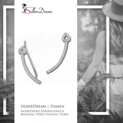 SilberDream Ear Cuff Herz Ohrringe Ohrklemme 925 Sterling Silber GSO458W