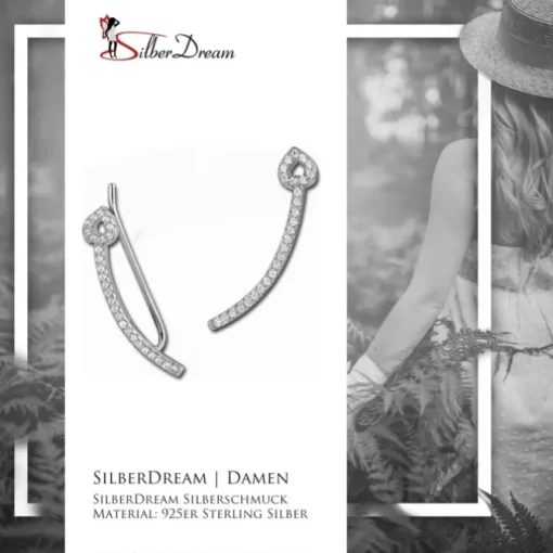SilberDream Ear Cuff Herz Ohrringe Ohrklemme 925 Sterling Silber GSO458W
