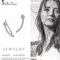 SilberDream Ear Cuff Herz Ohrringe Ohrklemme 925 Sterling Silber GSO458W
