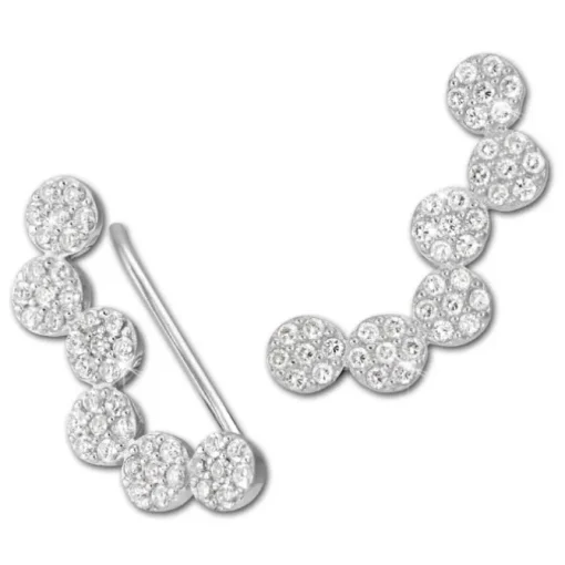 SilberDream Ear Cuff Kreise Zirkonia Ohrringe Ohrklemme 925 Silber GSO423W