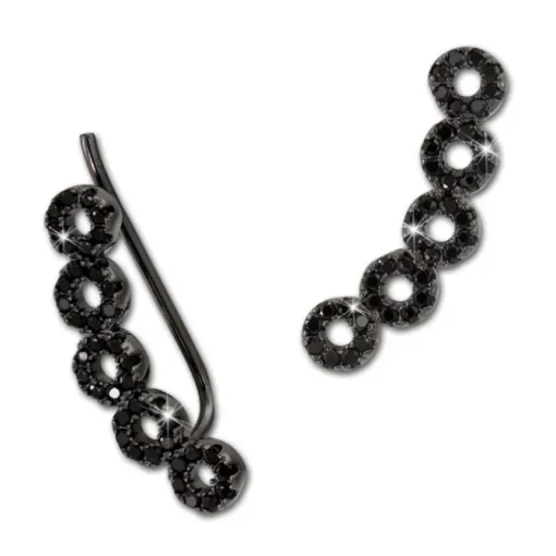 SilberDream Ear Cuff Kreise Zirkonia schwarz Ohrringe 925 Silber GSO425S