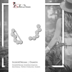 SilberDream Ear Cuff Kreise Zirkonia Ohrringe Ohrklemme 925 Silber GSO423W