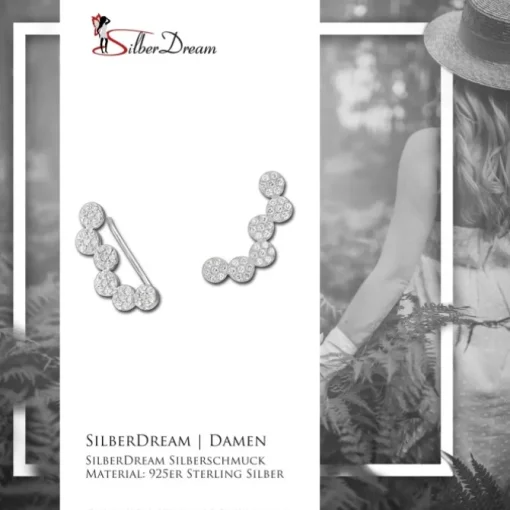 SilberDream Ear Cuff Kreise Zirkonia Ohrringe Ohrklemme 925 Silber GSO423W