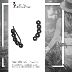 SilberDream Ear Cuff Kreise Zirkonia schwarz Ohrringe 925 Silber GSO425S
