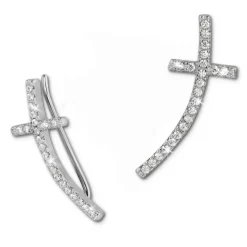 SilberDream Ear Cuff Kreuz Ohrringe Ohrklemme 925 Sterling Silber GSO467W