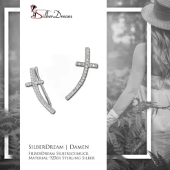 SilberDream Ear Cuff Kreuz Ohrringe Ohrklemme 925 Sterling Silber GSO467W