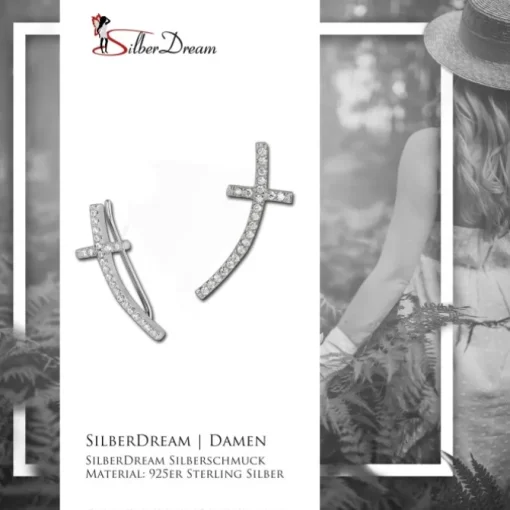 SilberDream Ear Cuff Kreuz Ohrringe Ohrklemme 925 Sterling Silber GSO467W