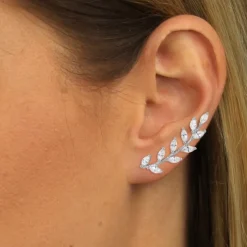 SilberDream Ear Cuff Ranke Zirkonia Ohrringe Ohrklemme 925 Silber GSO429W