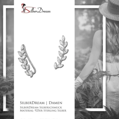 SilberDream Ear Cuff Ranke Zirkonia Ohrringe Ohrklemme 925 Silber GSO429W