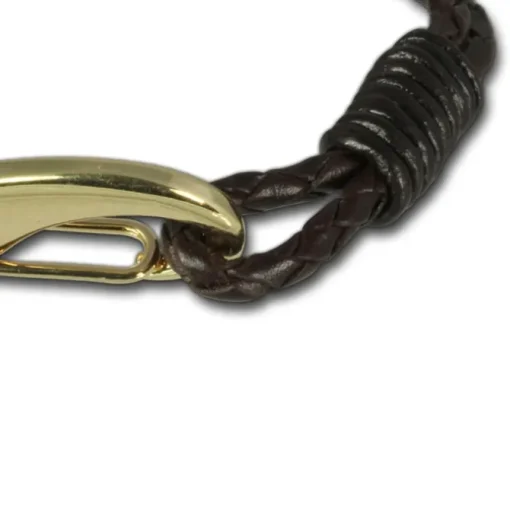 SilberDream Edelstahl golden Lederarmband braun Bolo-Armband LAP514B