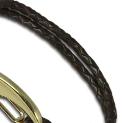SilberDream Edelstahl golden Lederarmband braun Bolo-Armband LAP514B
