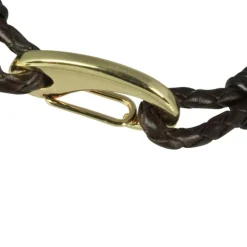 SilberDream Edelstahl golden Lederarmband braun Bolo-Armband LAP514B