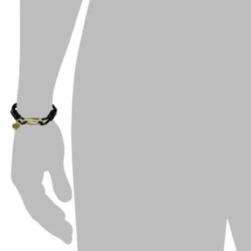 SilberDream Edelstahl golden Lederarmband schwarz Bolo-Armband LAP514S