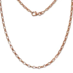 SilberDream Erbskette oval rose 925 Silber Damen Halskette 45cm Kette SDK26045E