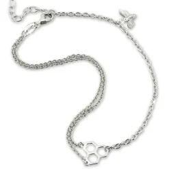 SilberDream Fußkette Bienenwabe mit Biene 25cm 925 Sterling Silber SDF5145J