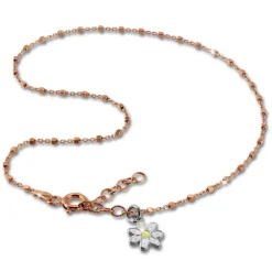 SilberDream Fußkette Blümchen rosevergoldet 27cm 925 Sterling Silber SDF2204E