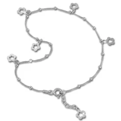 SilberDream Fußkette Blümchen 27cm 925 Sterling Silber SDF2194J