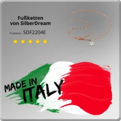 SilberDream Fußkette Blümchen rosevergoldet 27cm 925 Sterling Silber SDF2204E