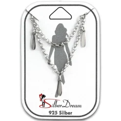 SilberDream Fußkette Blätter 25cm 925 Sterling Silber Damen SDF5045J