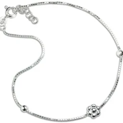 SilberDream Fußkette Blume 25cm 925 Sterling Silber SDF2275J