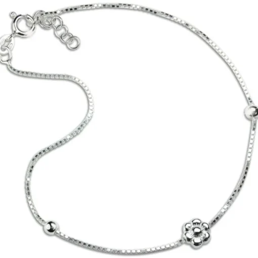 SilberDream Fußkette Blume 25cm 925 Sterling Silber SDF2275J