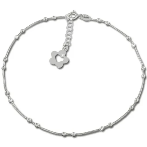 SilberDream Fußkette Blume offen 25,5cm 925 Sterling Silber SDF2115