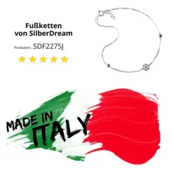 SilberDream Fußkette Blume 25cm 925 Sterling Silber SDF2275J