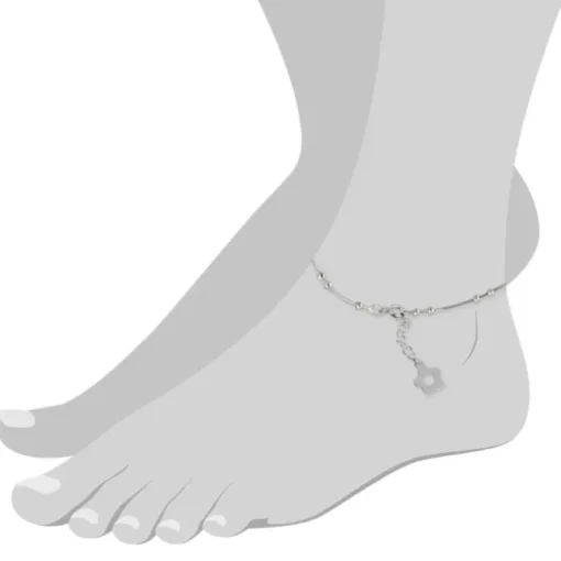 SilberDream Fußkette Blume offen 25,5cm 925 Sterling Silber SDF2115