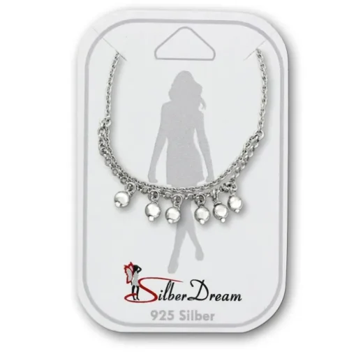 SilberDream Fußkette Dangle 25cm 925 Sterling Silber Damen SDF5195J