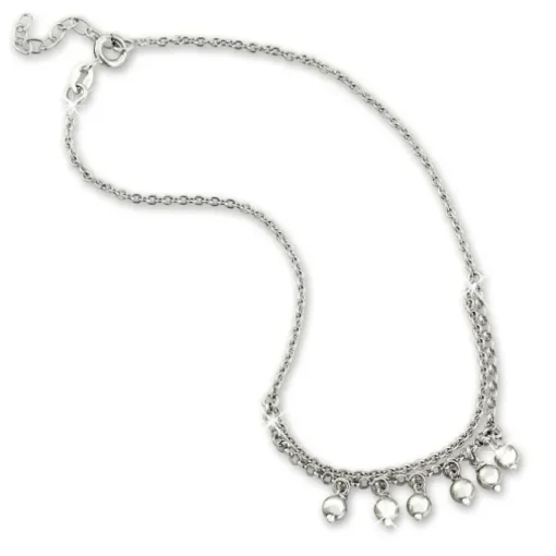 SilberDream Fußkette Dangle 25cm 925 Sterling Silber Damen SDF5195J