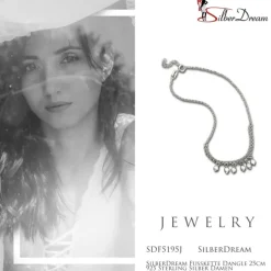 SilberDream Fußkette Dangle 25cm 925 Sterling Silber Damen SDF5195J