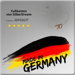 SilberDream Fußkette Doppel Herz Rose vergoldet und 925er Silber SDF0263T