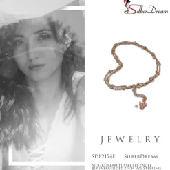 SilberDream Fußkette Engel rosevergoldet 27cm 925 Sterling Silber SDF2174E