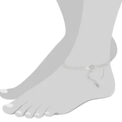 SilberDream Fußkette 3er Kugelkette 24cm 925 Silber SDF012