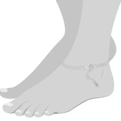 SilberDream Fußkette 3er Kugelkette 24cm 925 Silber SDF012
