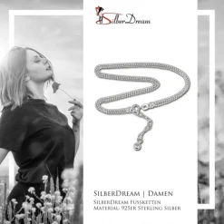 SilberDream Fußkette 3er Kugelkette 24cm 925 Silber SDF012
