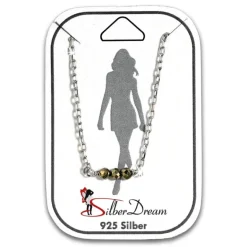 SilberDream Fußkette 3er Pyrit Perlen geschliffen 25cm 925 Silber SDF5175K