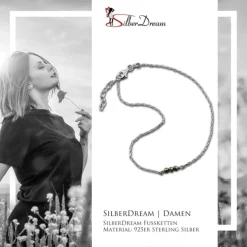 SilberDream Fußkette 3er Pyrit Perlen geschliffen 25cm 925 Silber SDF5175K